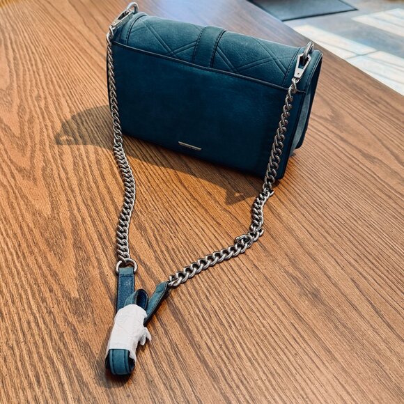 Rebecca Minkoff Love Quilted Suede Crossbody Bag Light Blue NWT - Picture 6 of 16